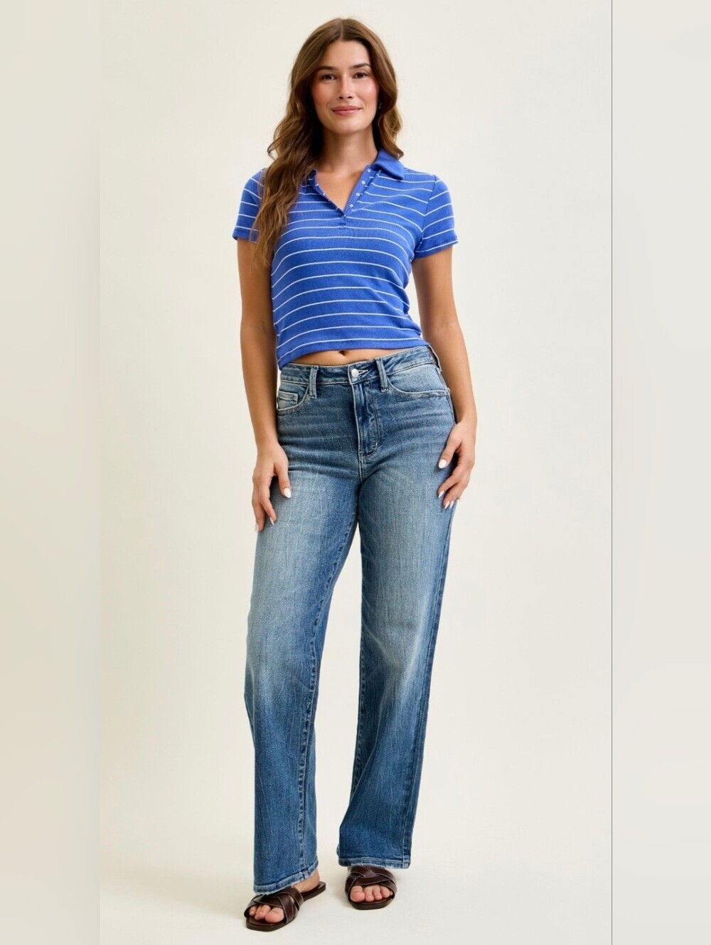 Judy Blue Mid Rise Medium Wash 90's Straight Jeans Classic Stretch Various NEW